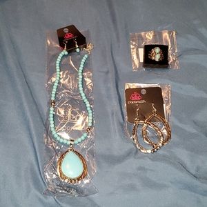 3 piece turquoise set